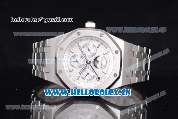 Audemars Piguet Royal Oak Perpetual Calendar Asia ST17 Automatic Stainless Steel Case/Bracelet with White Dial and Stick Markers (EF) - Click Image to Close